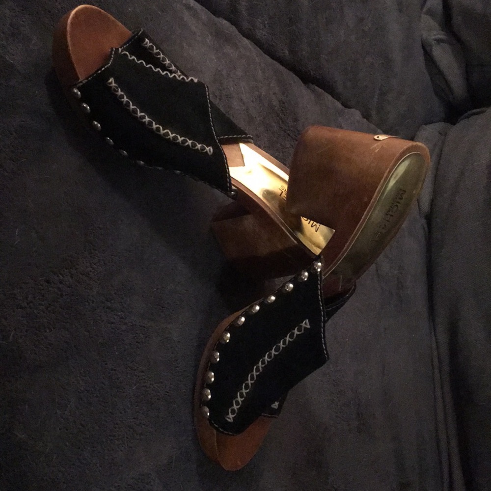 Michael Kors Wooden Black Suede Clog - Sz 9